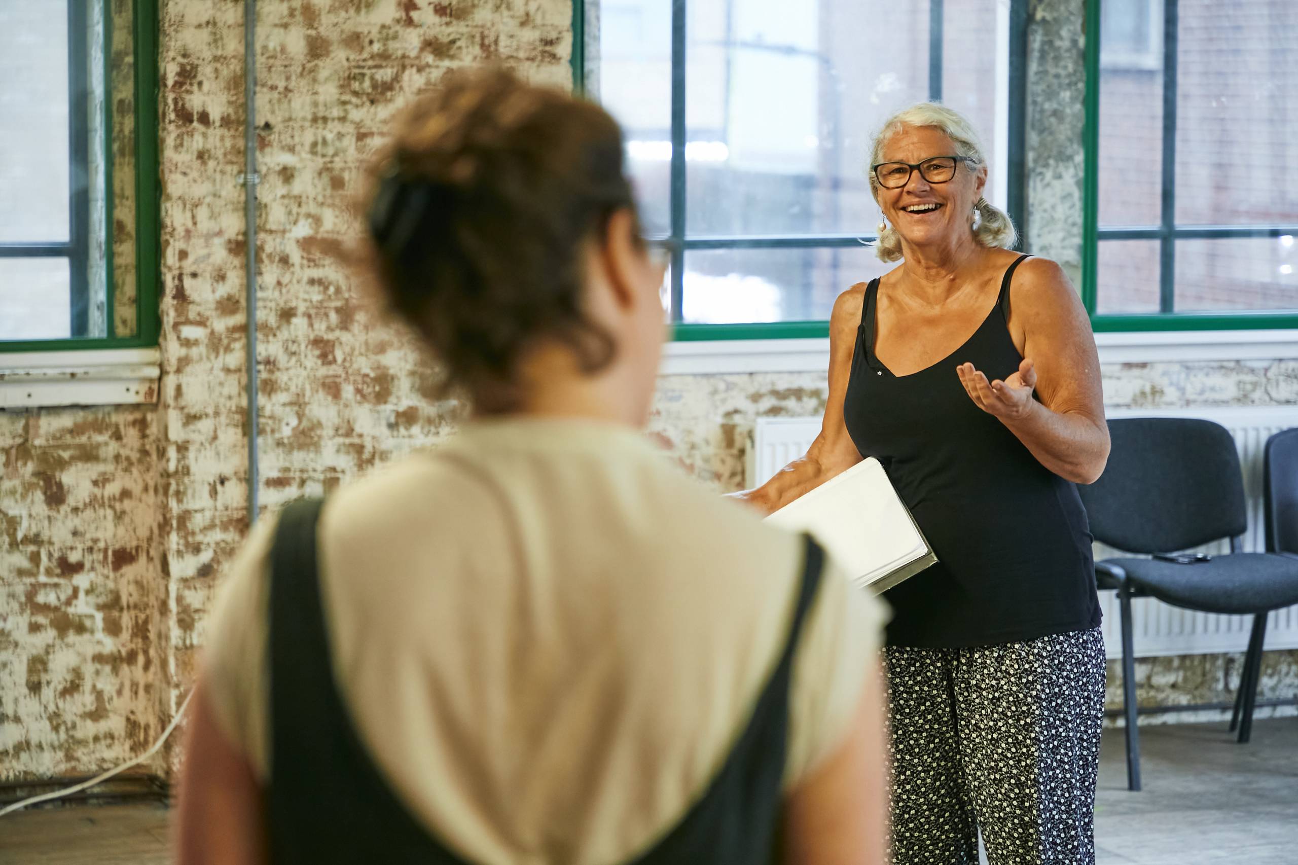 Director Abigail Graham and Denise Black (Pearl) in rehearsal for Mum.  Photo Credit: The Other Richard