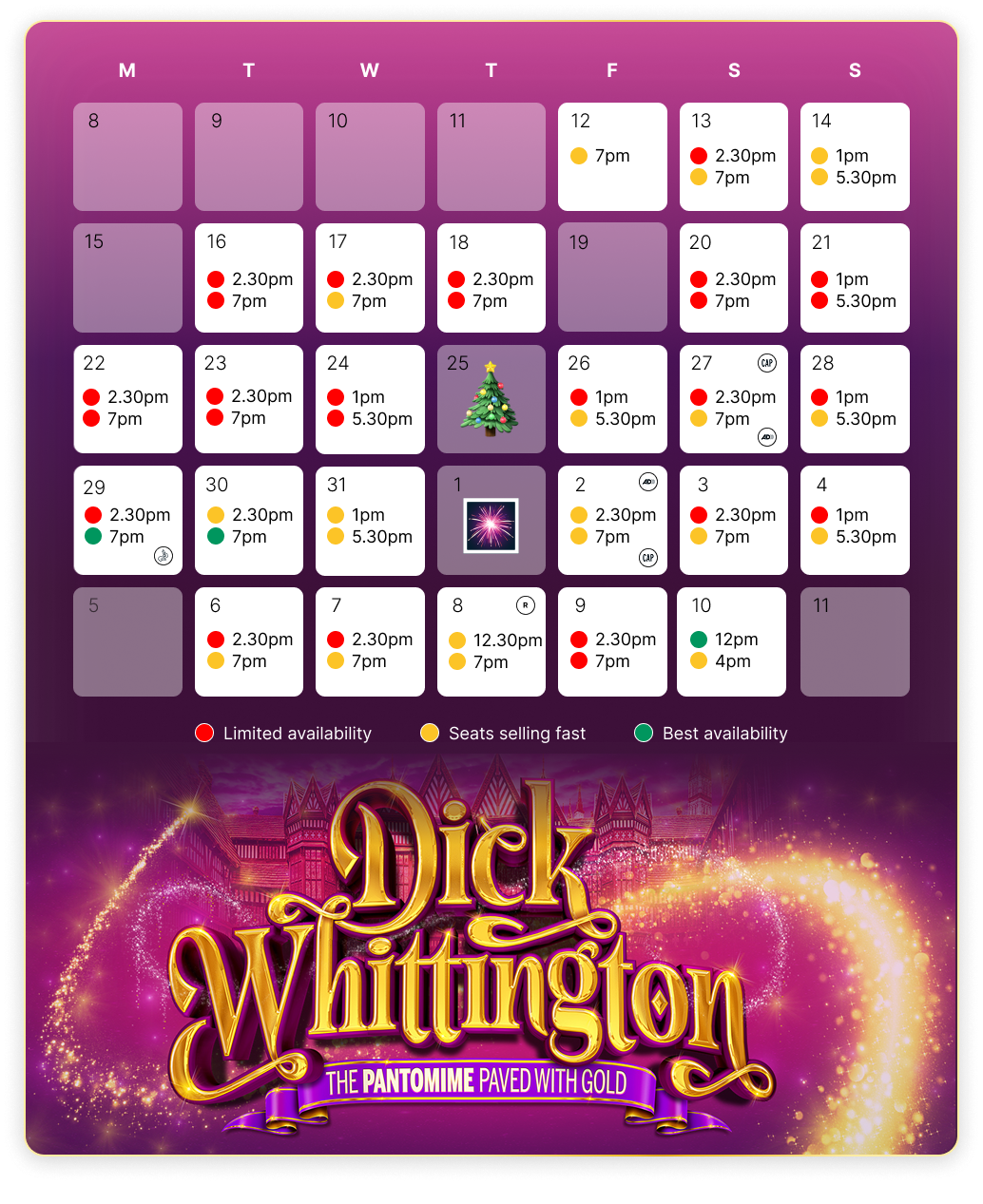 Dick Whittington Availability Calendar